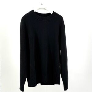 Lululemon Men’s Black Cotton Wool Blend Textured Knit Crewneck Sweater Size M